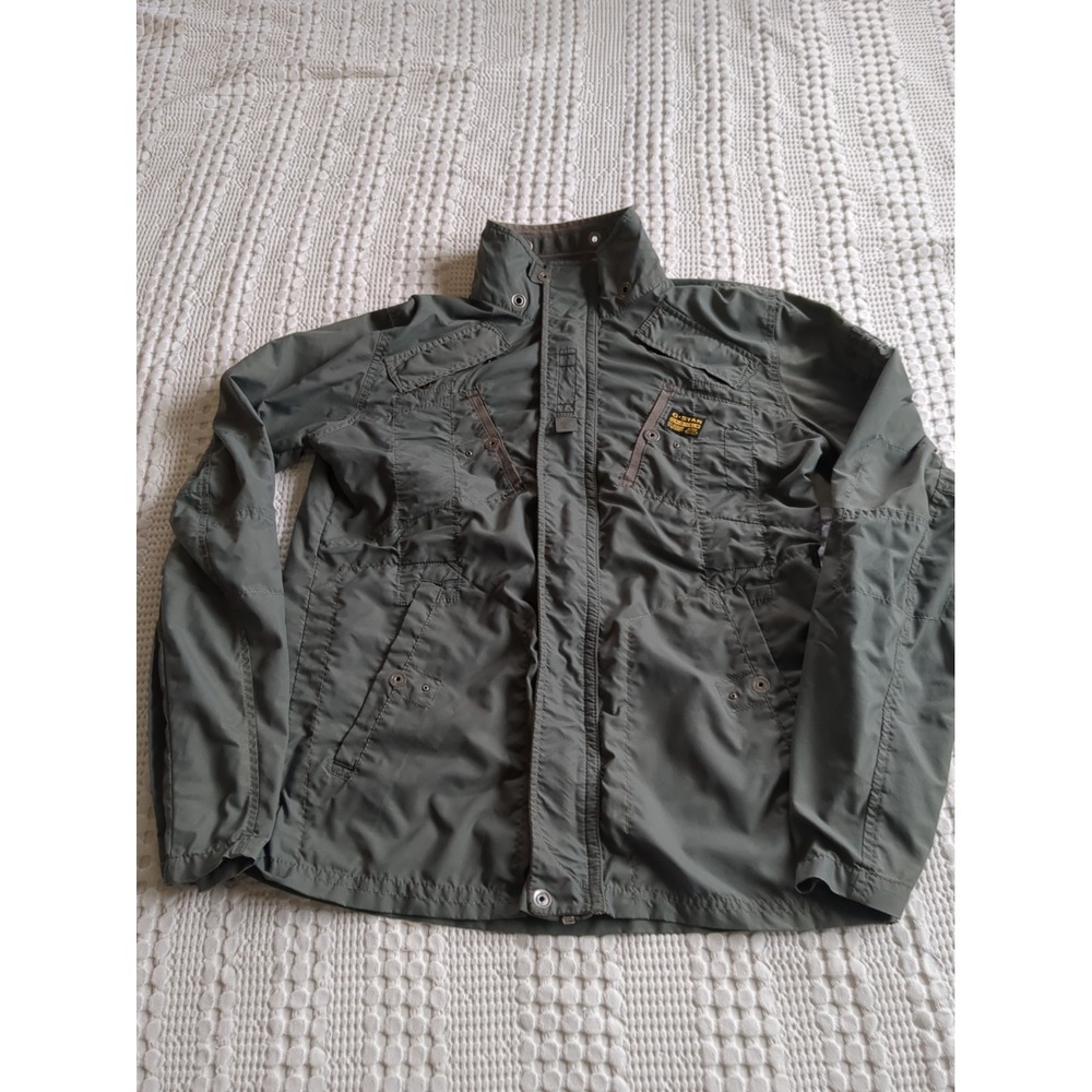 G Star Raw Recolite Laundry Over Shirt Sz Large Fits Medium Green Military Zip
